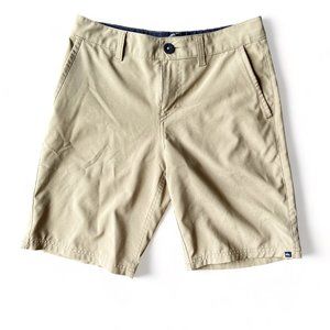 Quicksilver Amphibian Mens Shorts 26 Tan Beige Stretch Hybrid Quick Dry